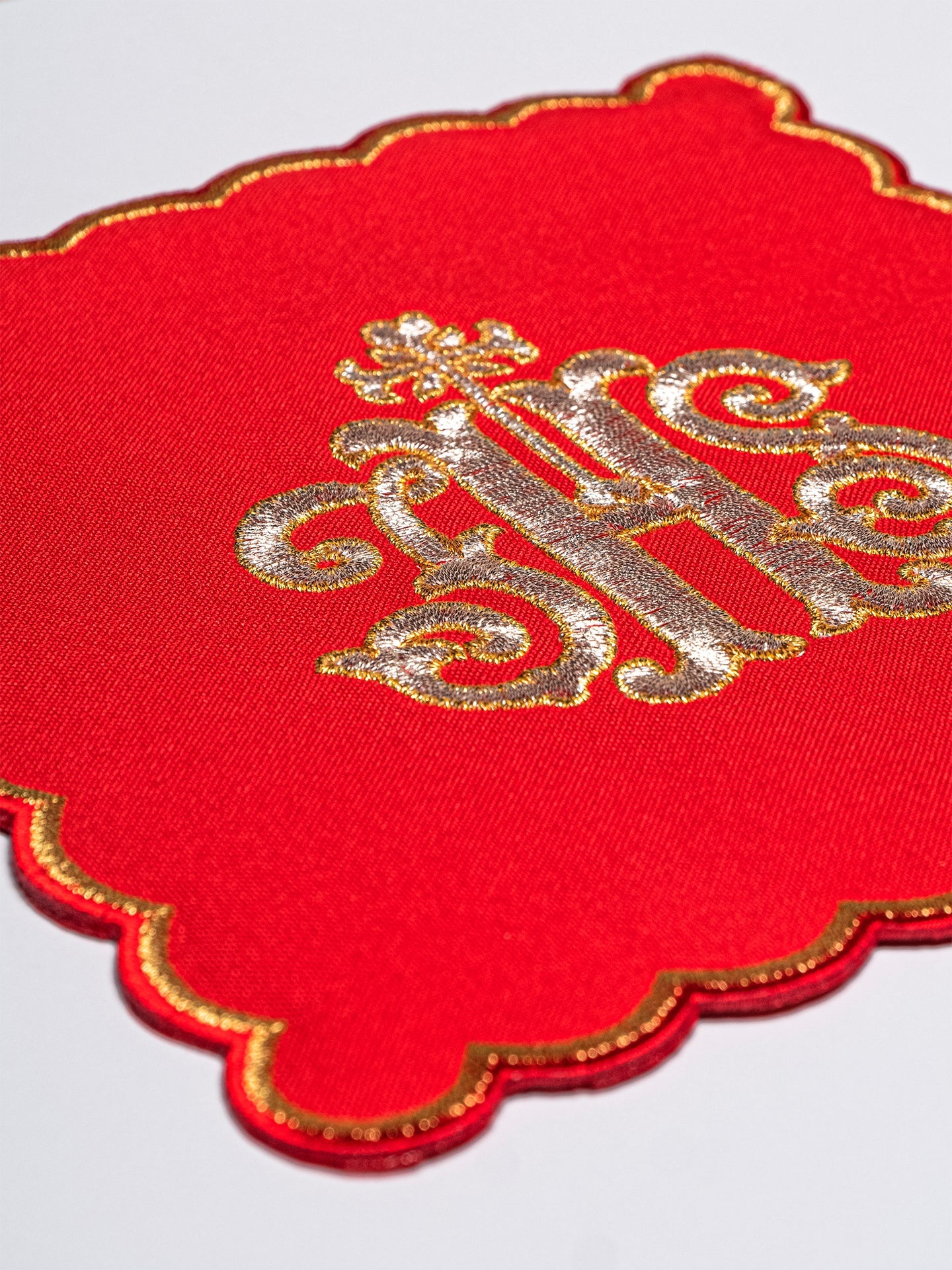 Set of Chalice Palls with Embroidered IHS Symbol in Four Liturgical Colors