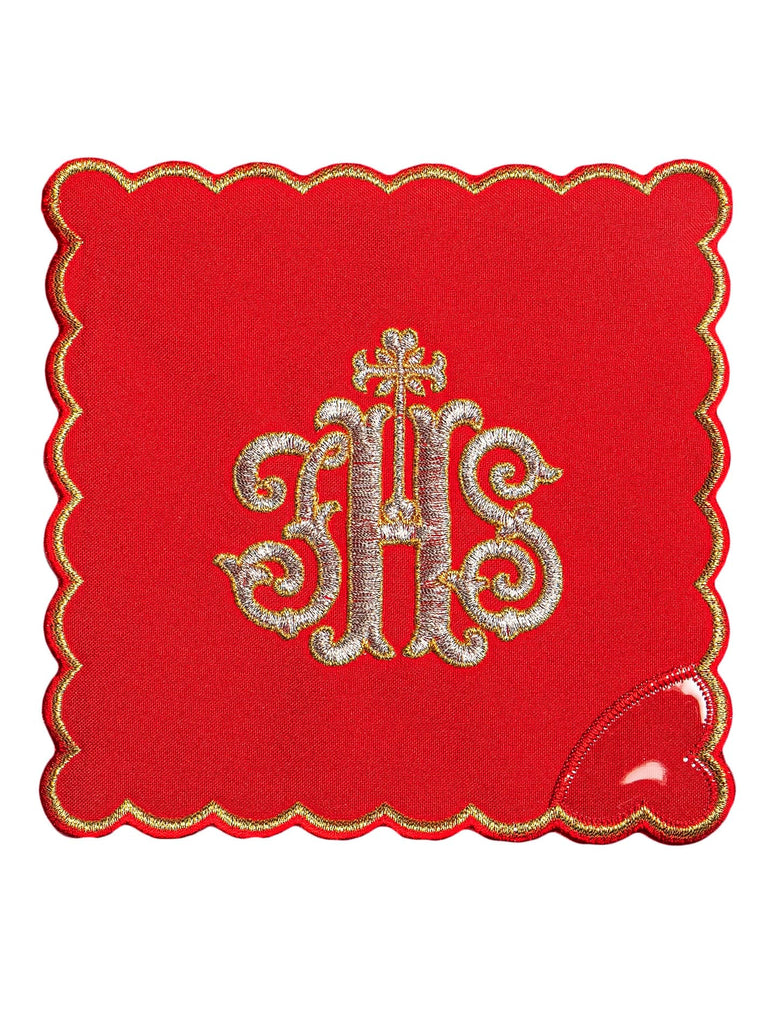 Chalice linen embroidered IHS Red
