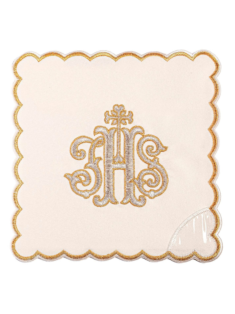 IHS embroidered chalice linen with ecru palladium