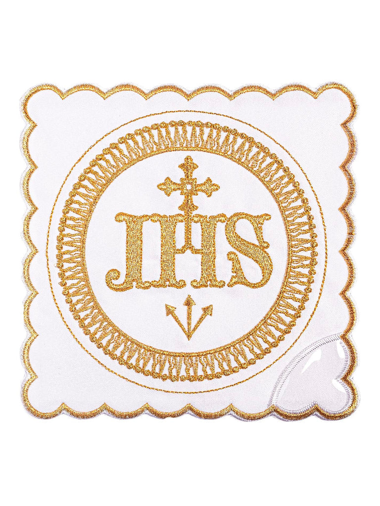 Linen chalice linen embroidered with gold IHS