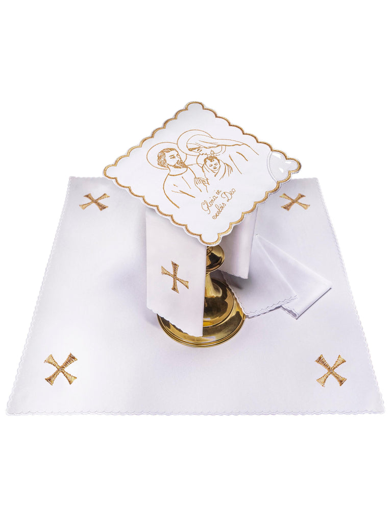 Chalice linen with gold embroidery for Christmas