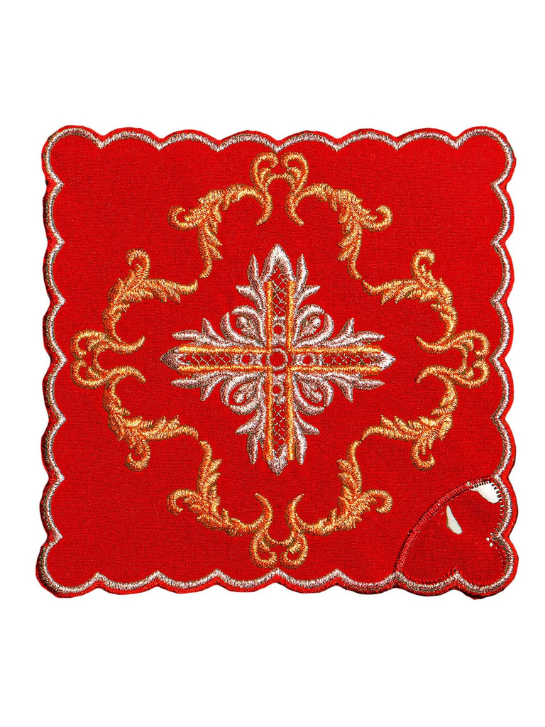 Embroidered cup linen Red