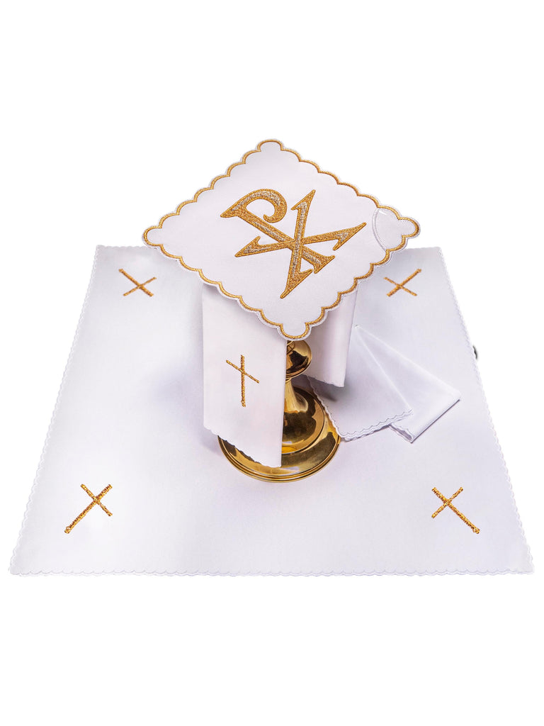 Chalice linen embroidered gold symbol PAX