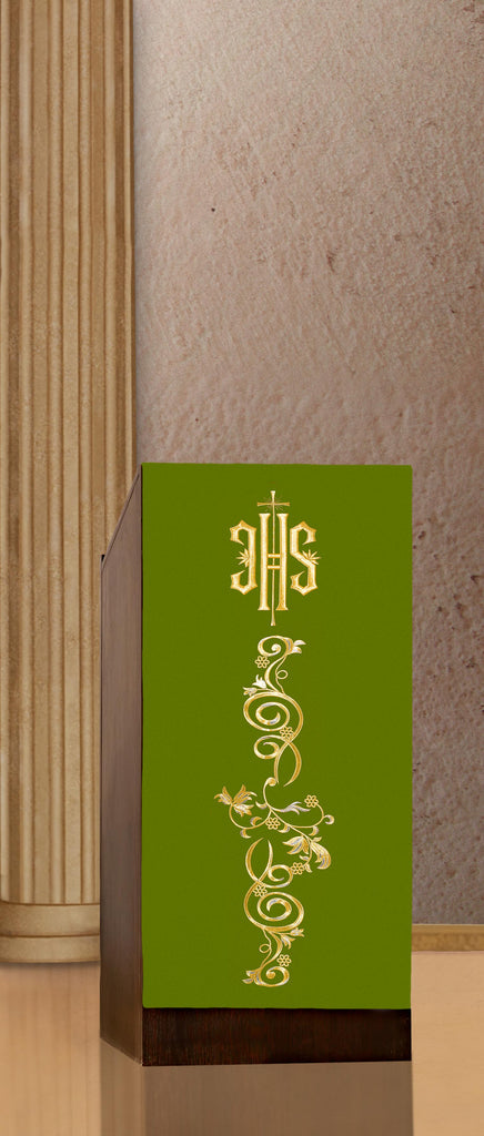 Embroidered lectern napkin with IHS motif
