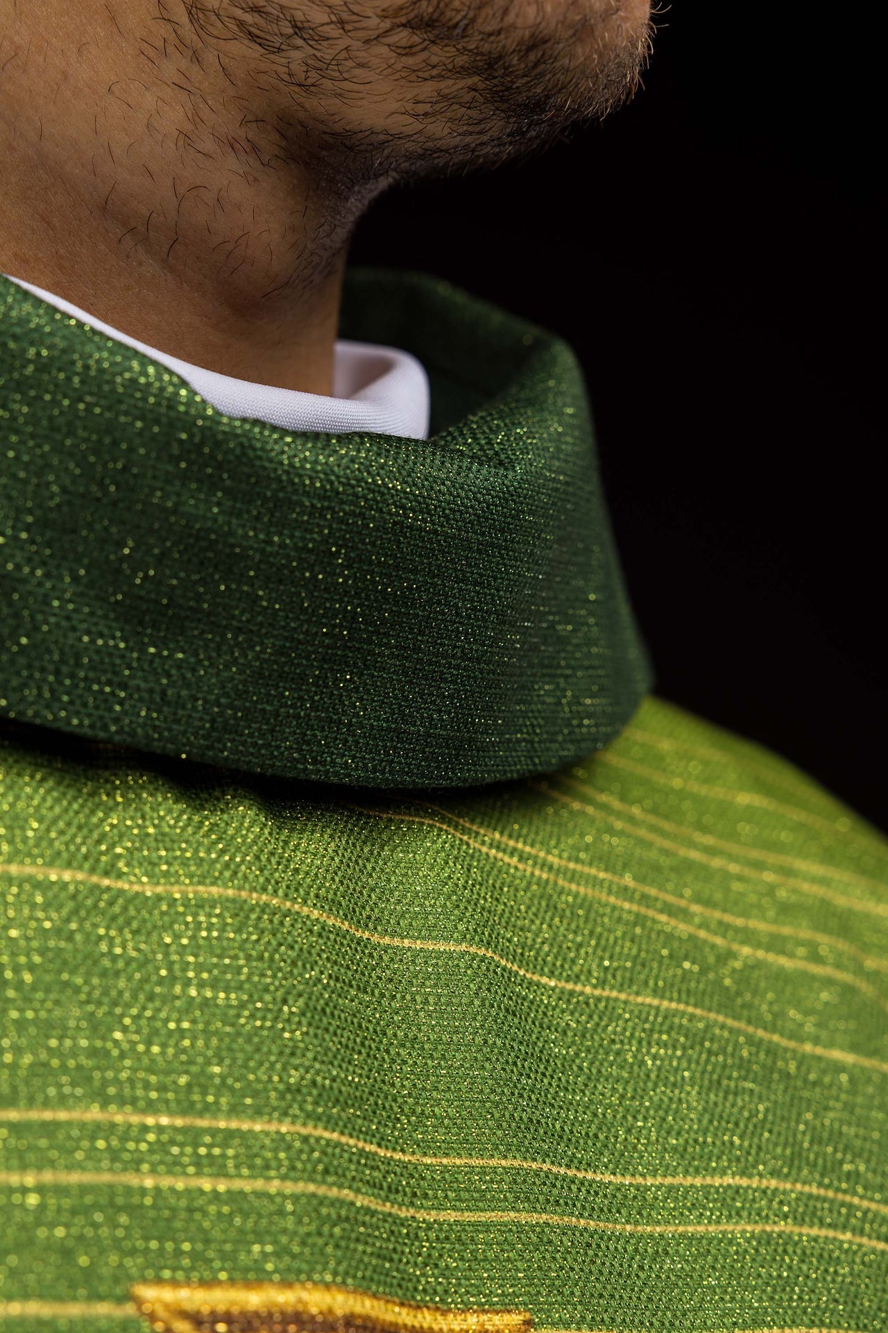 Ornat drukowany z Krzyżem Jerozolimskim zielony - ORNATY.PL