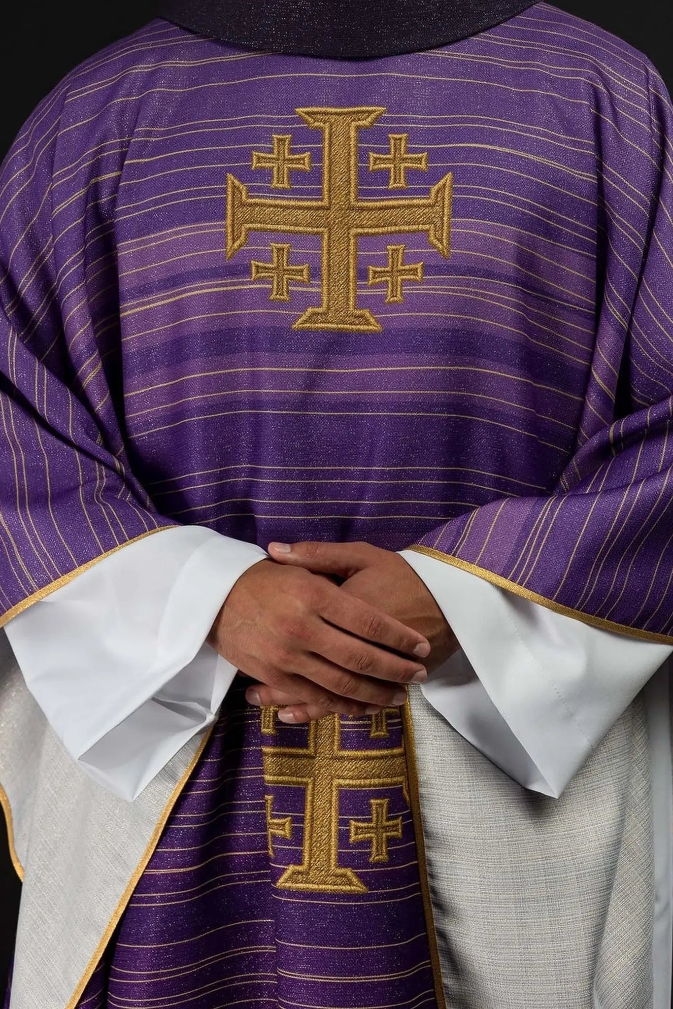 Printed Chasuble with Jerusalem Cross Purple