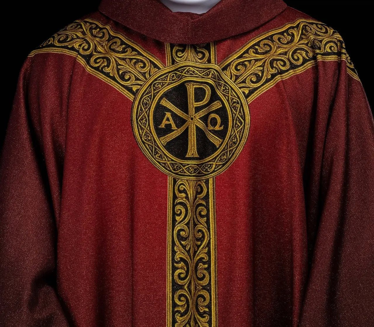 Red Pax Chasuble with Rich Gold Ornament