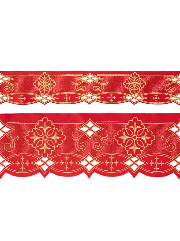 Metre with front embroidery Rosette Red
