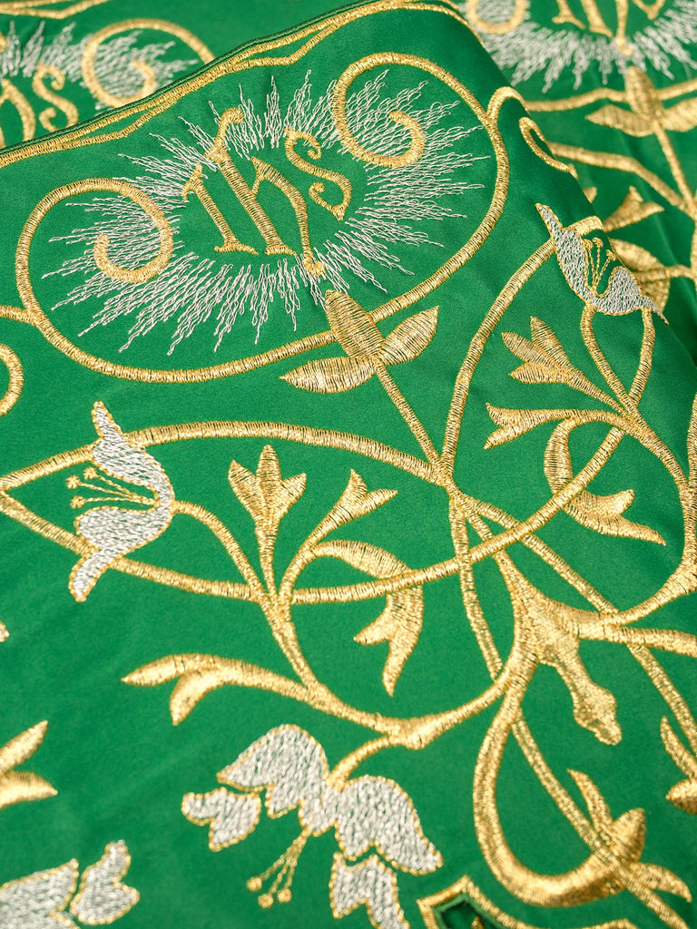 Metre with IHS monogram in green