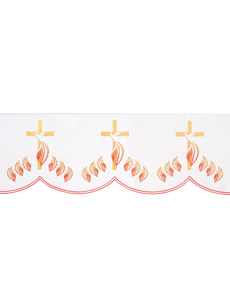 Front embroidered cross with flames White