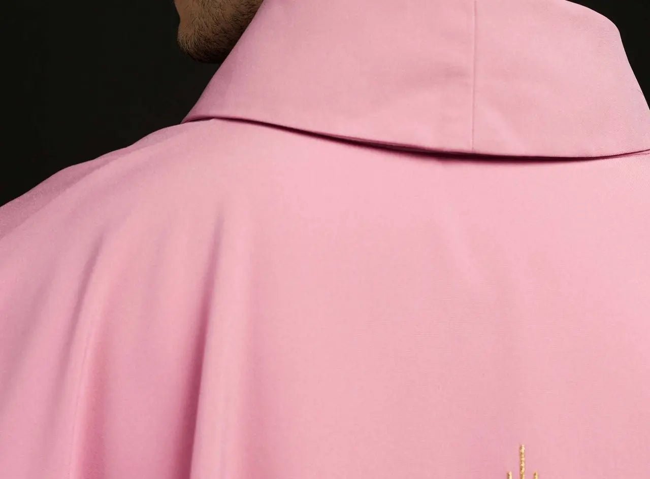 Rose gold embroidered chasuble