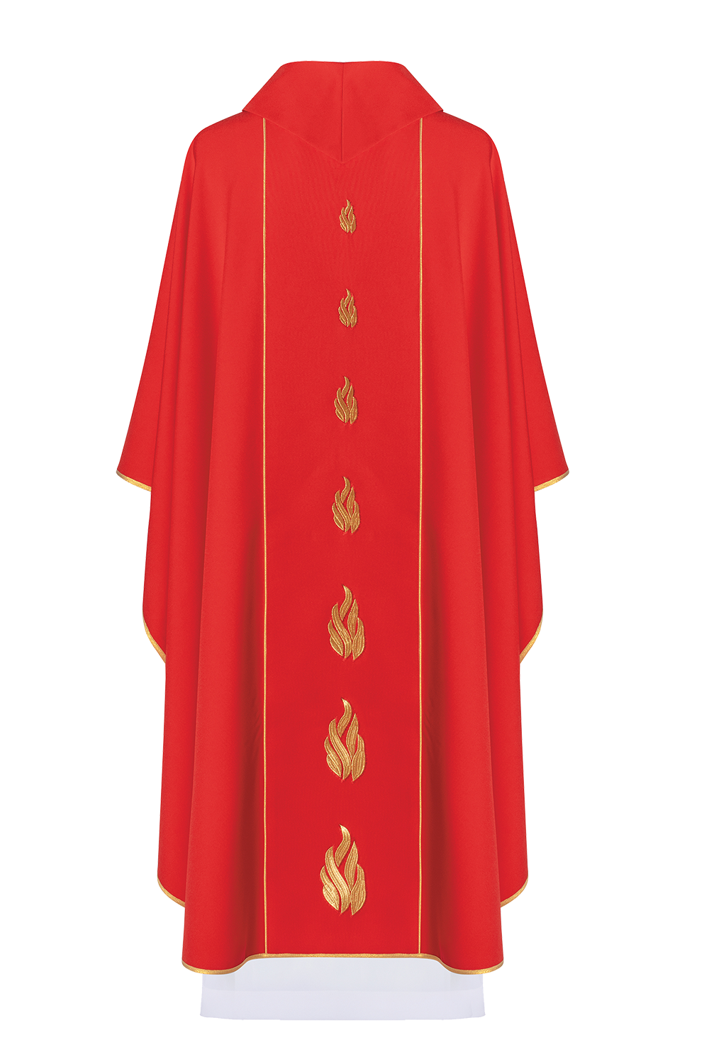 Embroidered chasuble with the Holy Spirit in red