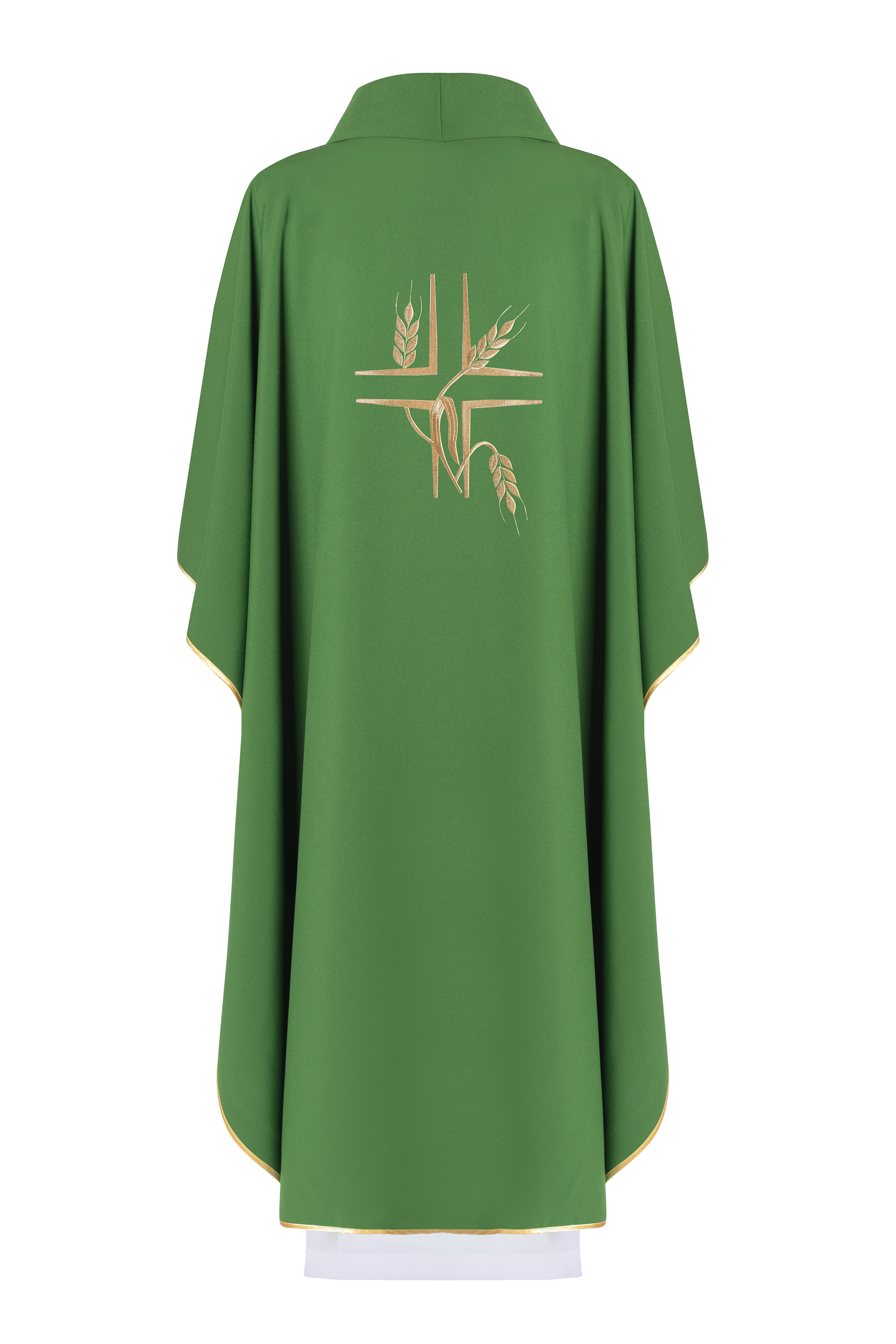 Green chasuble with embroidery of the Cross and Spikes