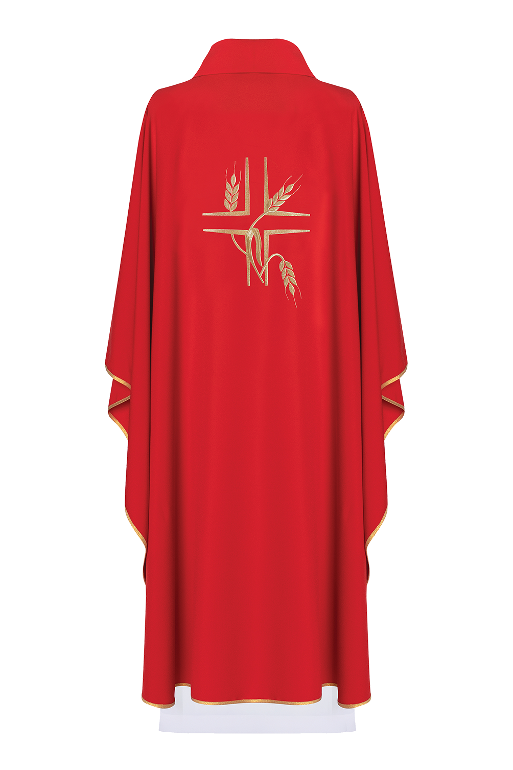 Red chasuble with embroidery of the Cross and Spikes