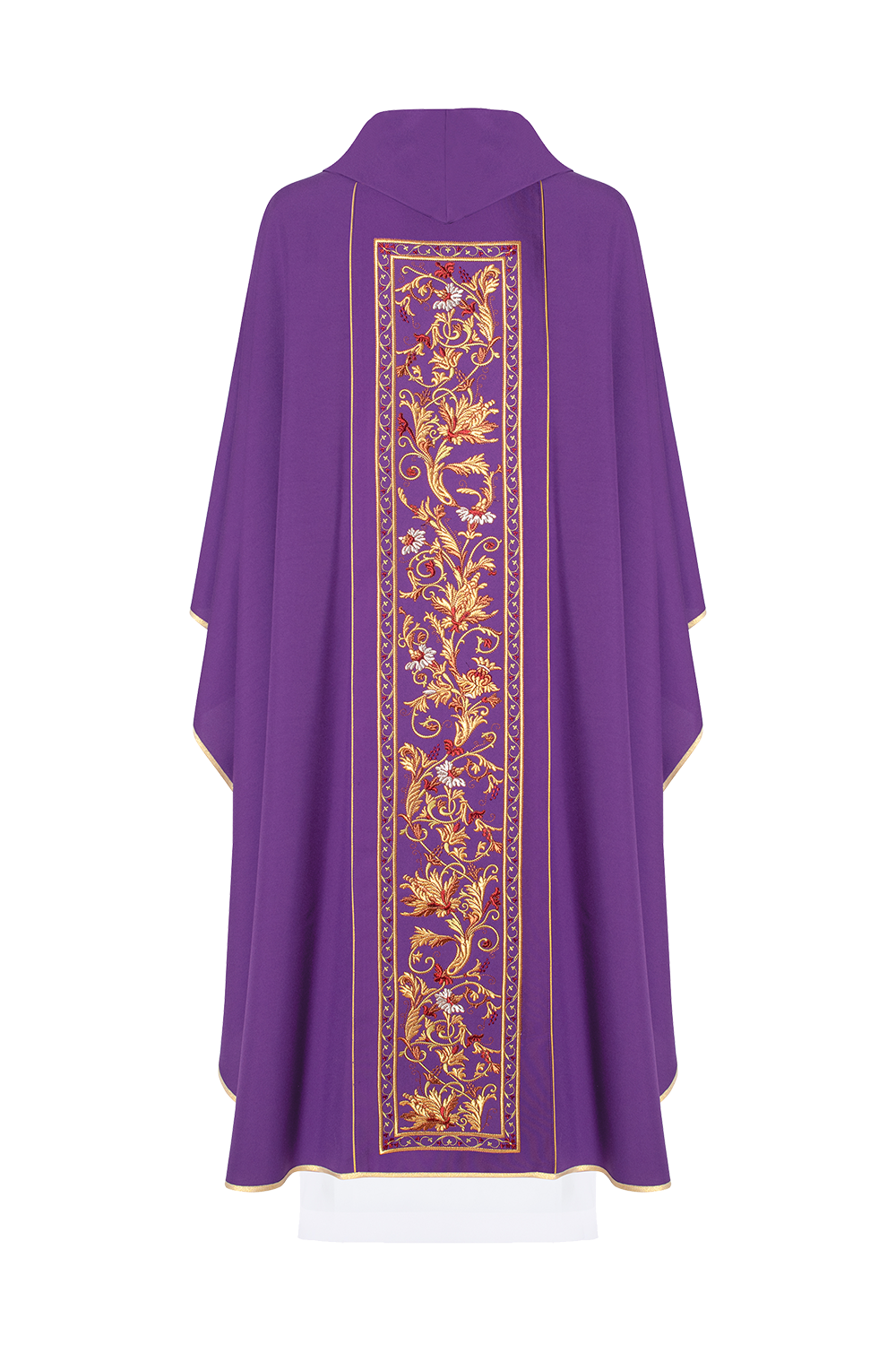 Purple chasuble with IHS embroidery