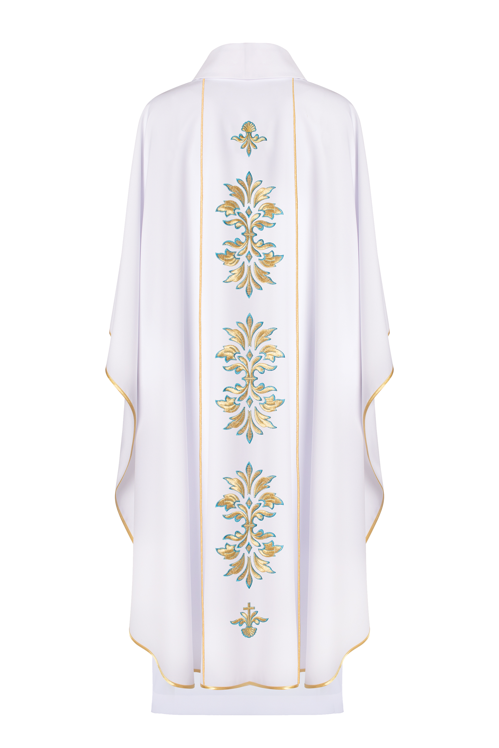 Embroidered chasuble with Marian motif White