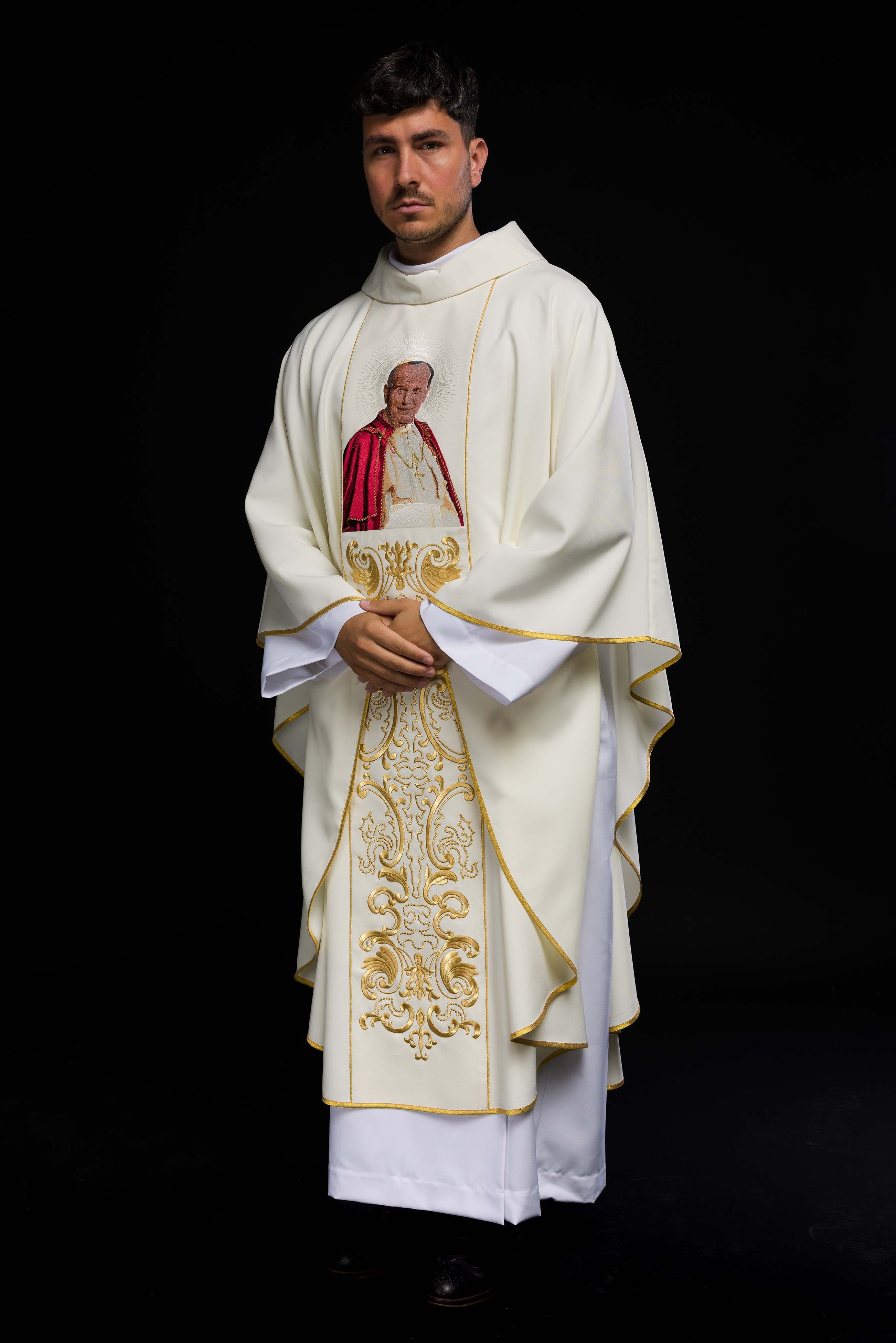Chasuble with an image of Pope John Paul II