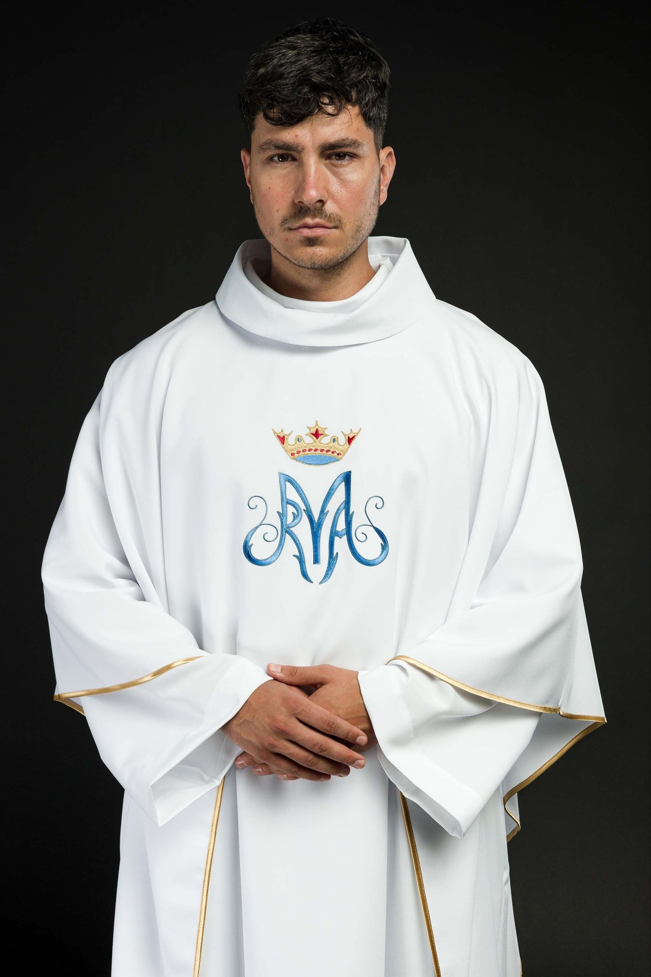 Biały ornat liturgiczny maryjny - ORNATY.PL