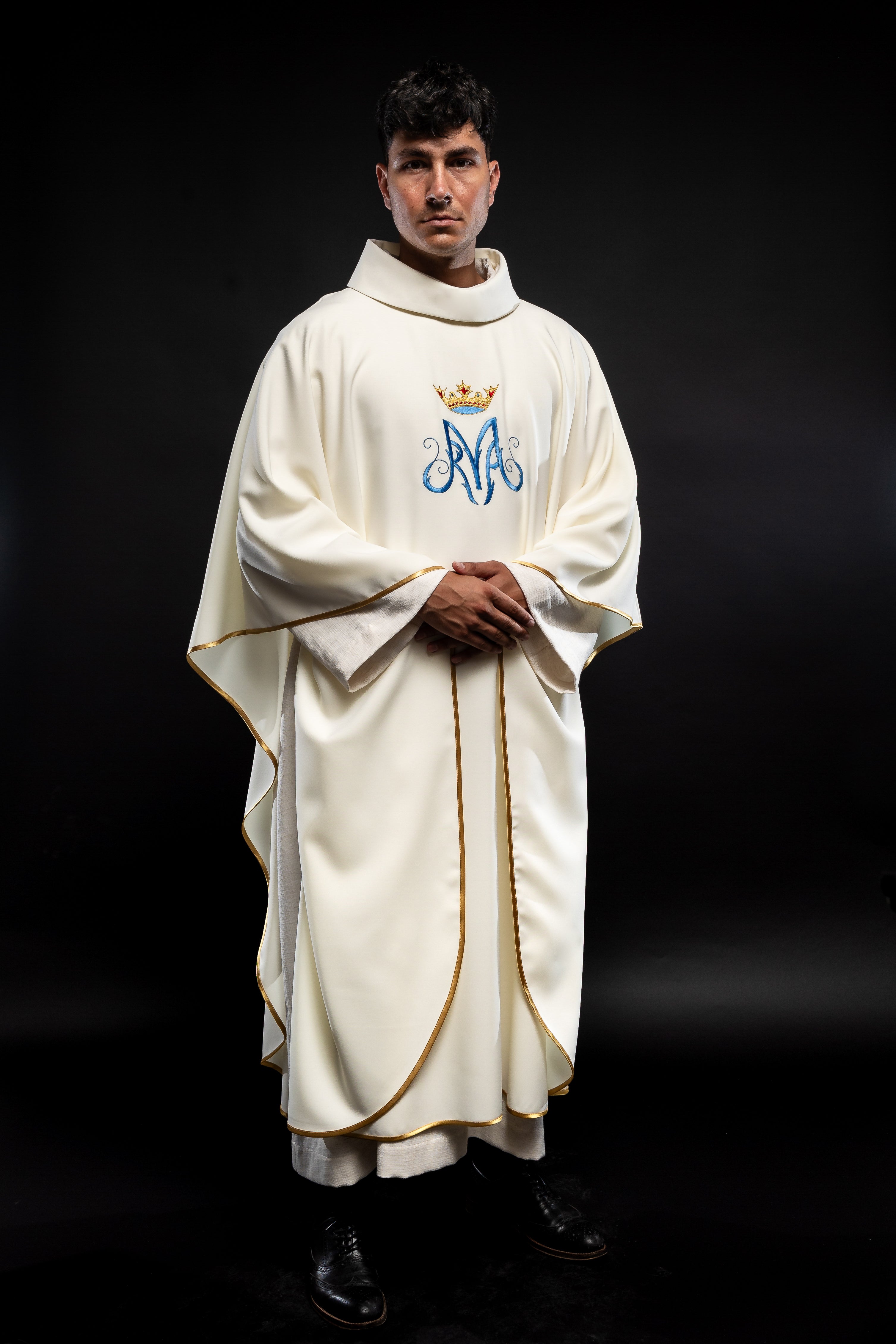 White Marian liturgical chasuble