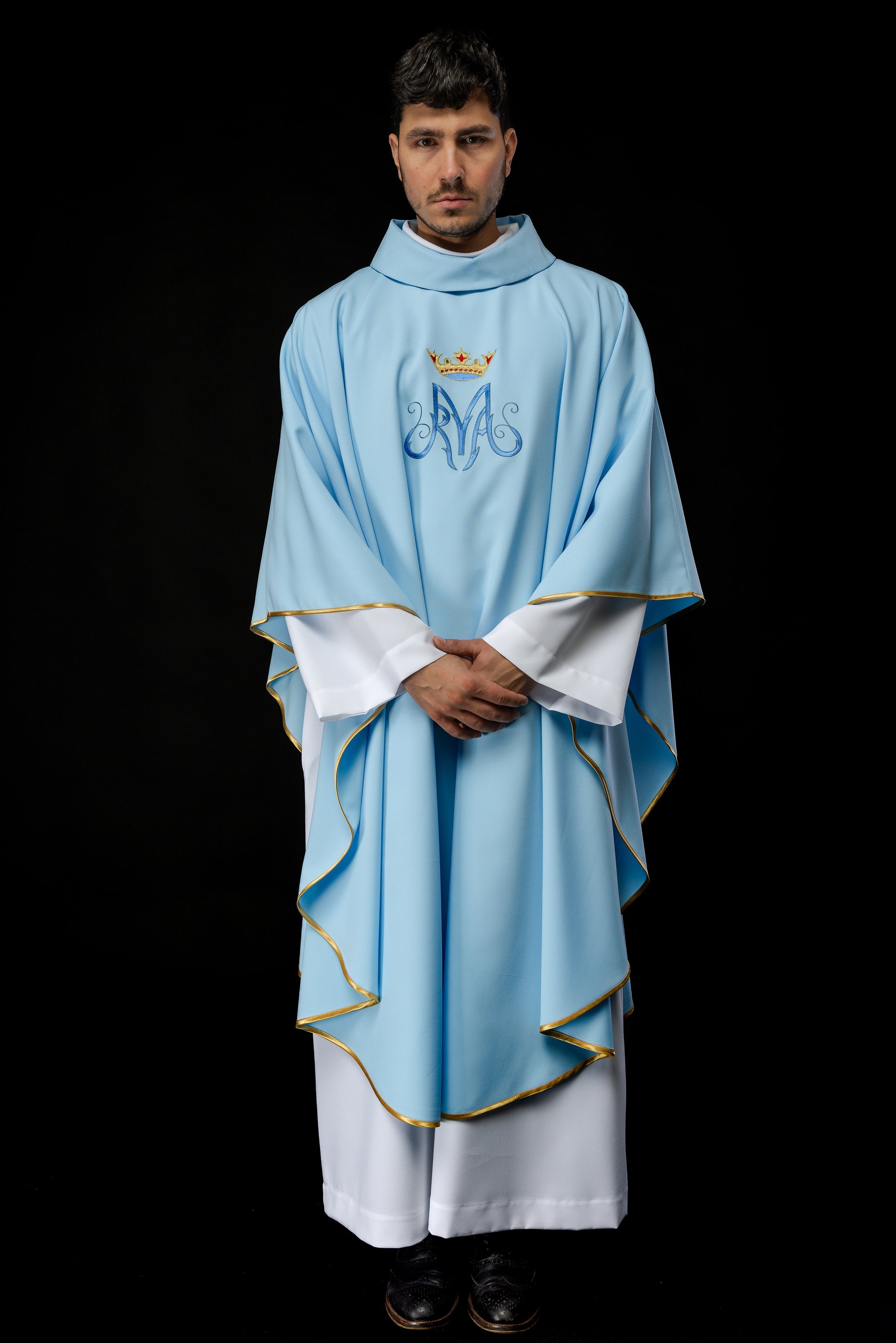 Marian liturgical chasuble in blue