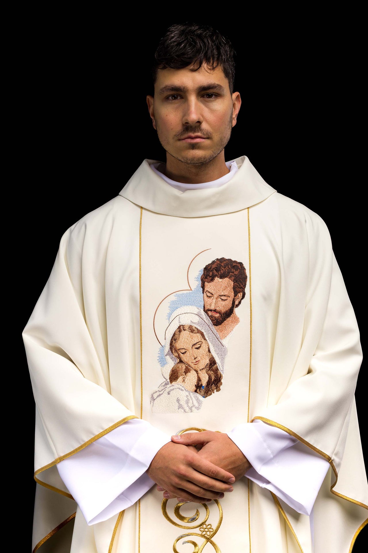 Christmas chasuble with the image of the Holy Family