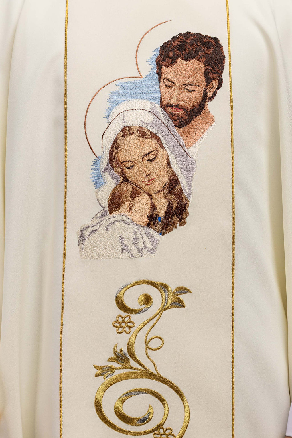 Christmas chasuble with the image of the Holy Family