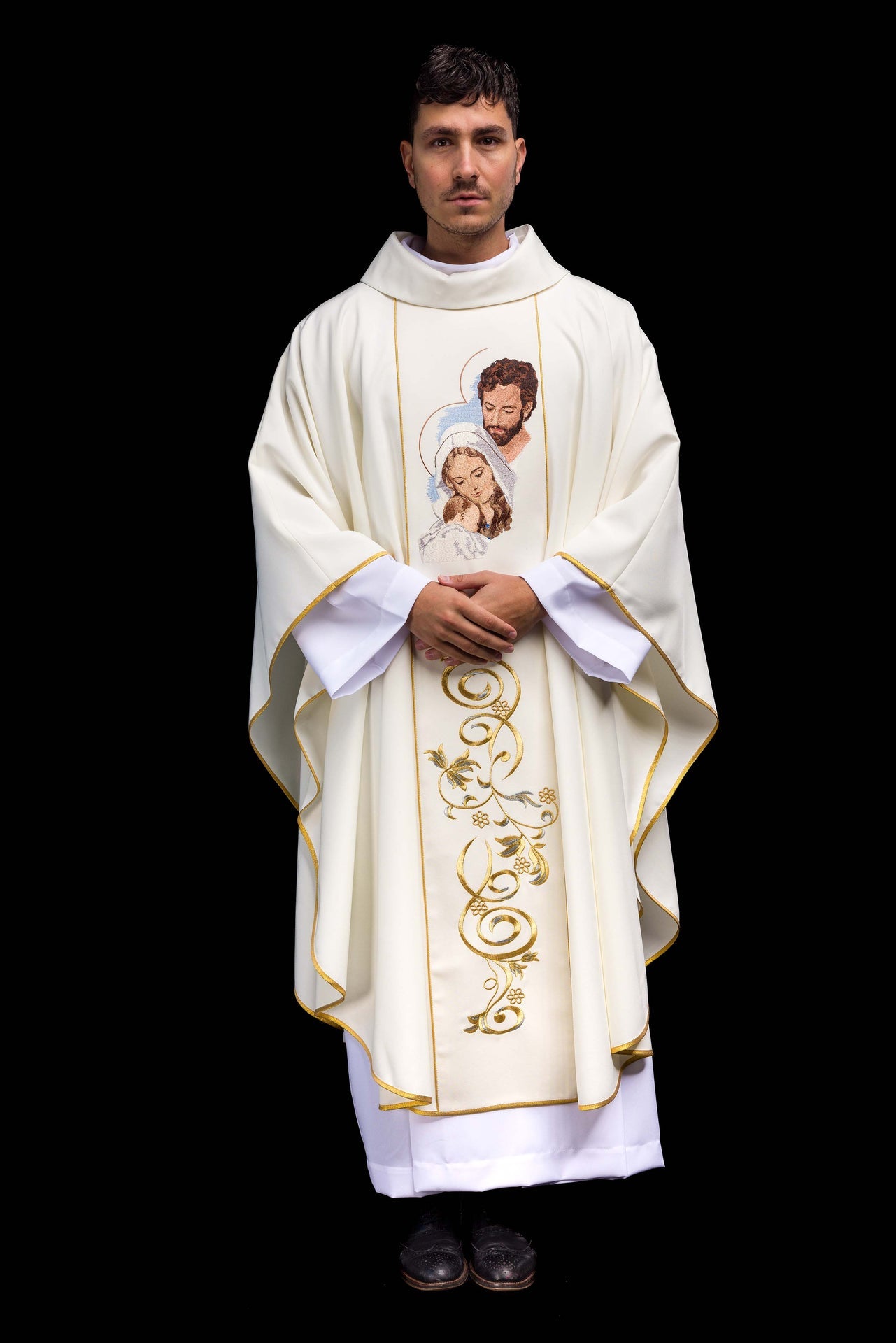 Christmas chasuble with the image of the Holy Family