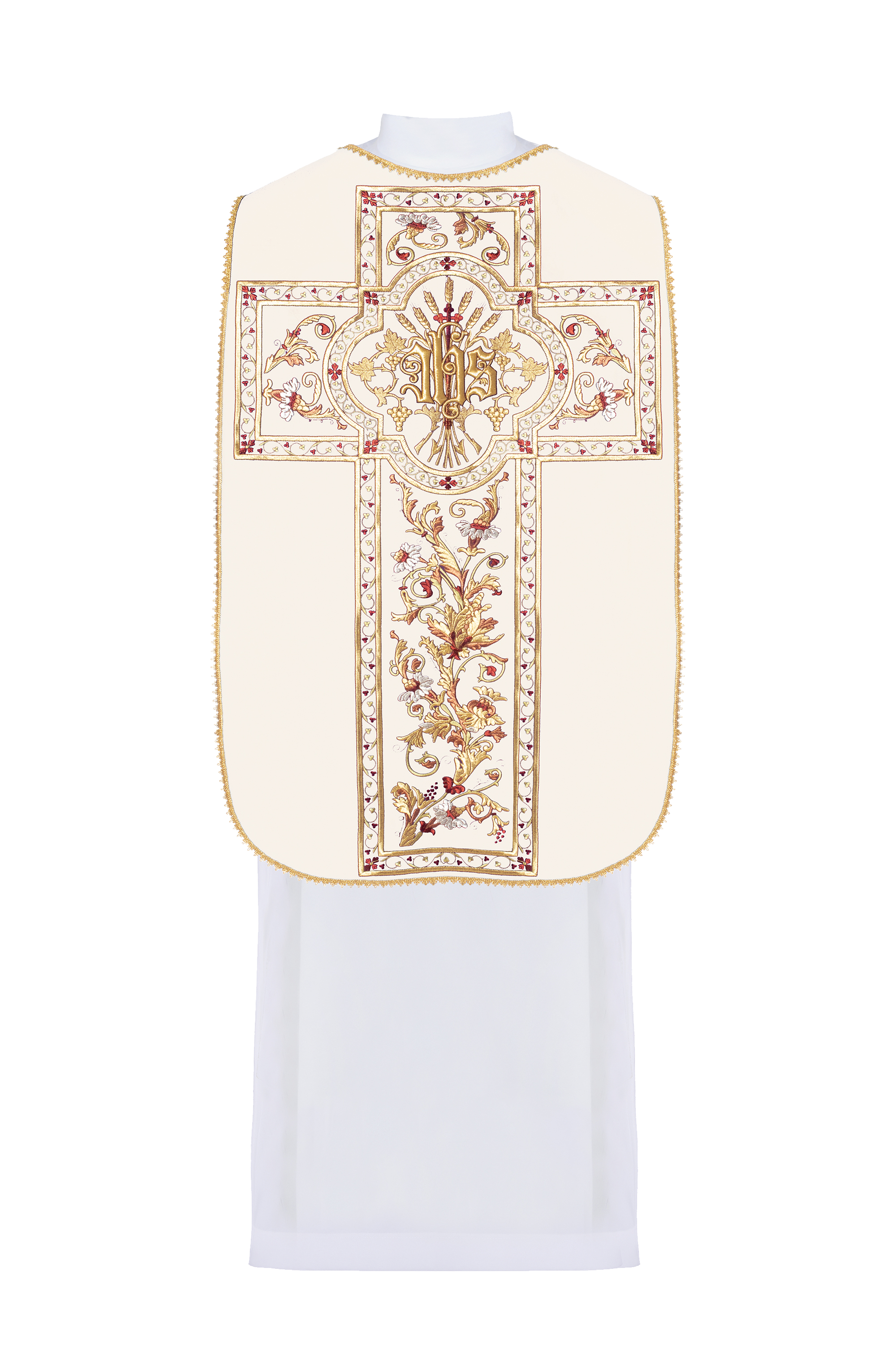 Roman chasuble embroidered with IHS motif