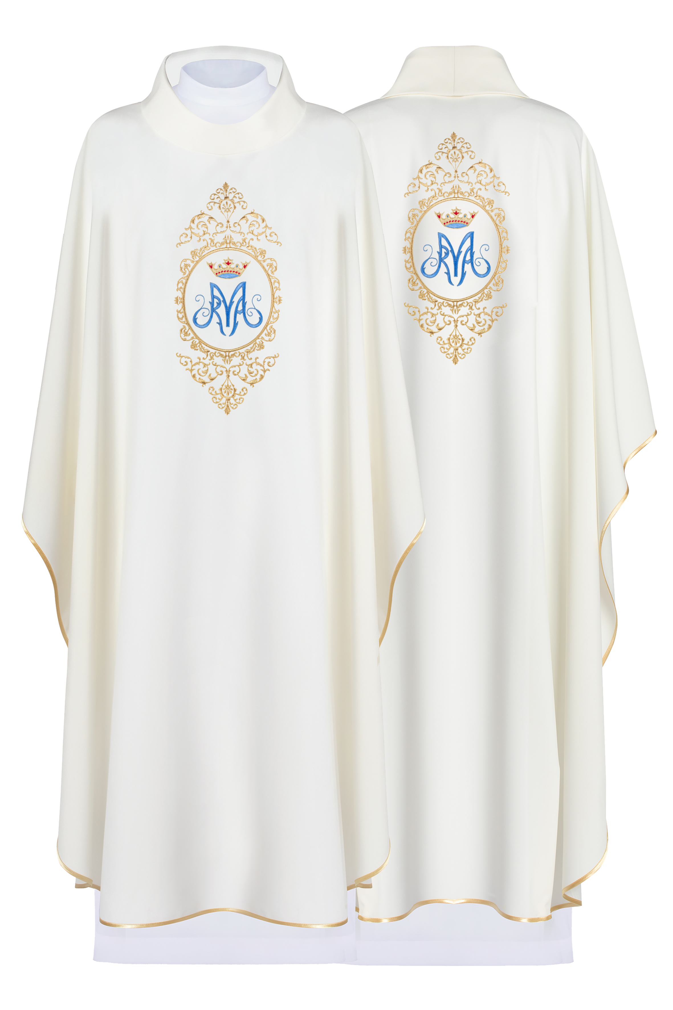 Chasuble with Marian motif surrounded by gold embroidery