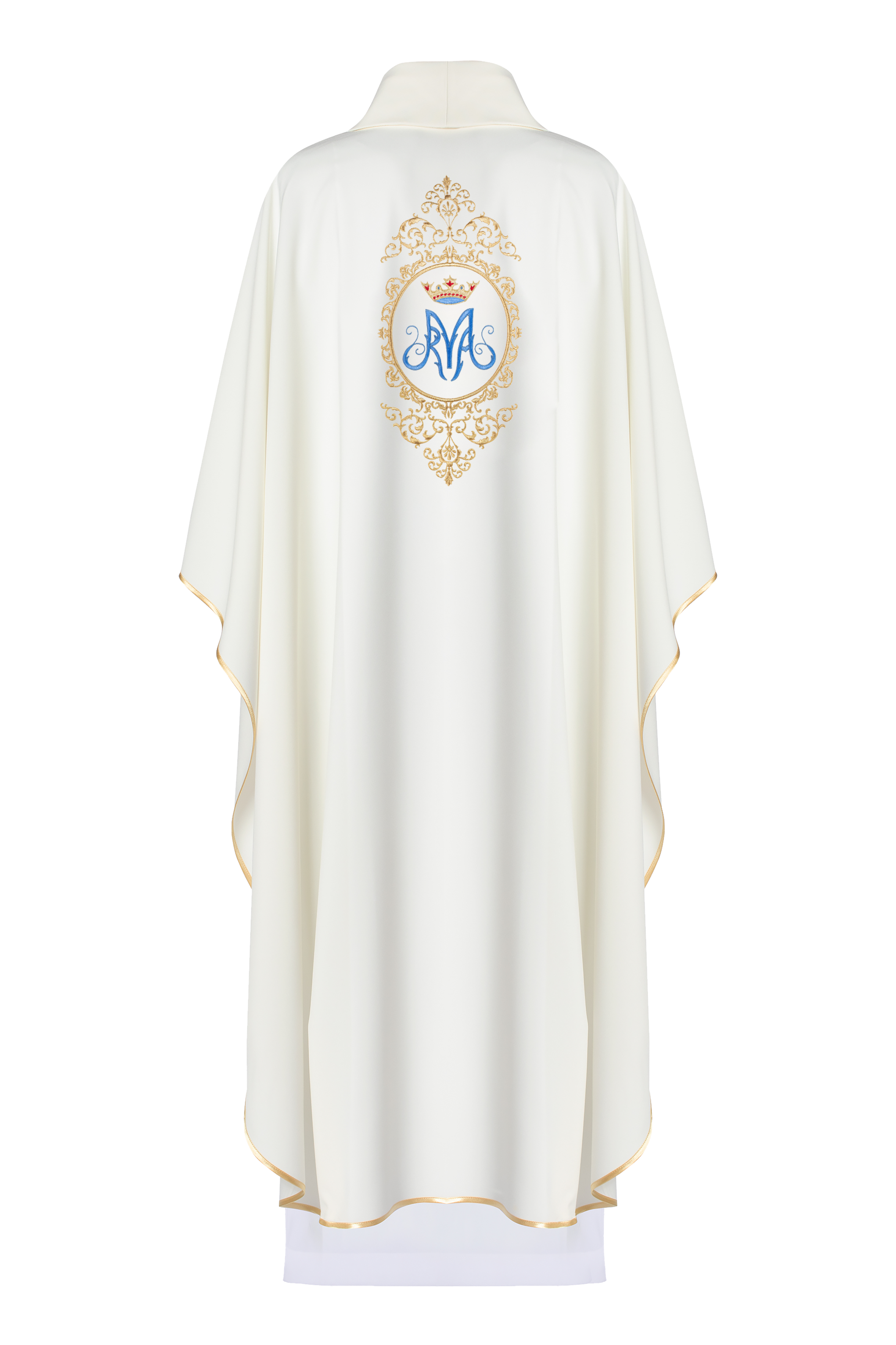 Chasuble with Marian motif surrounded by gold embroidery