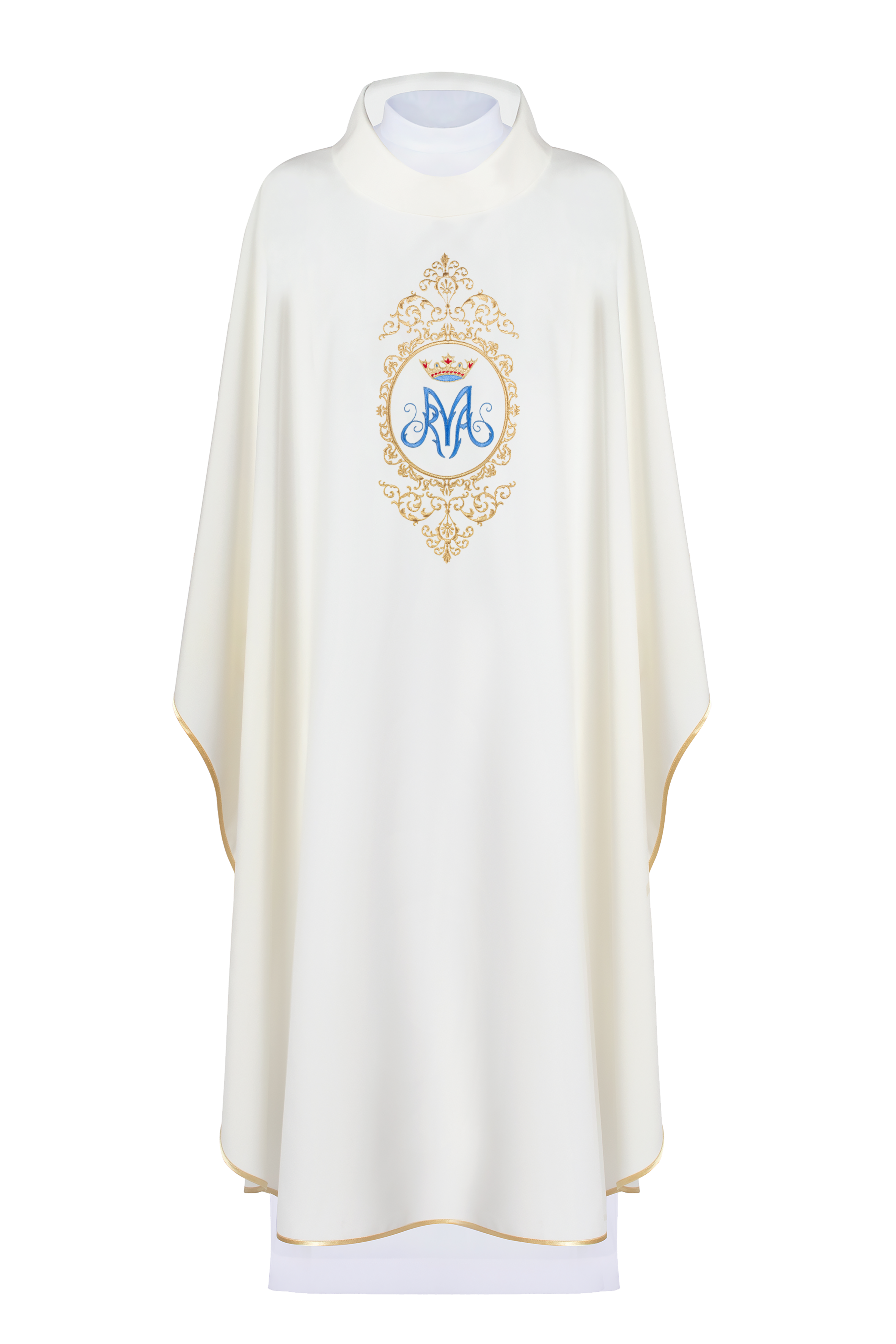 Chasuble with Marian motif surrounded by gold embroidery