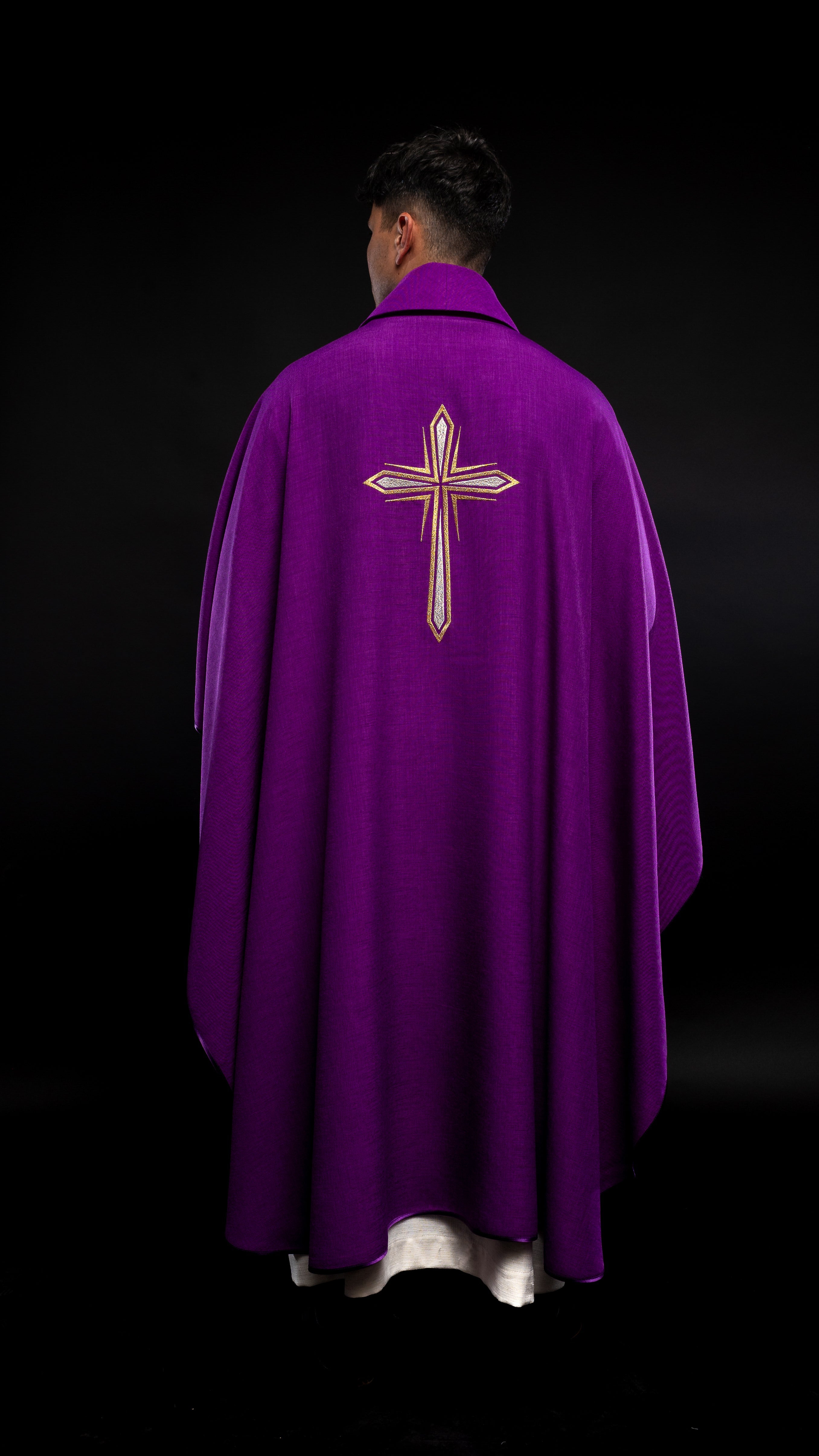 Advent chasuble with candle embroidery