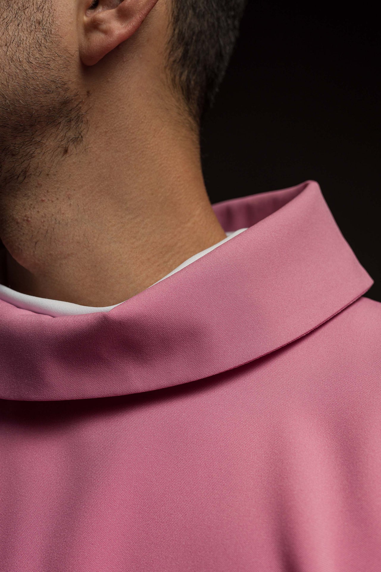 JHS pink chasuble with raised embroidery