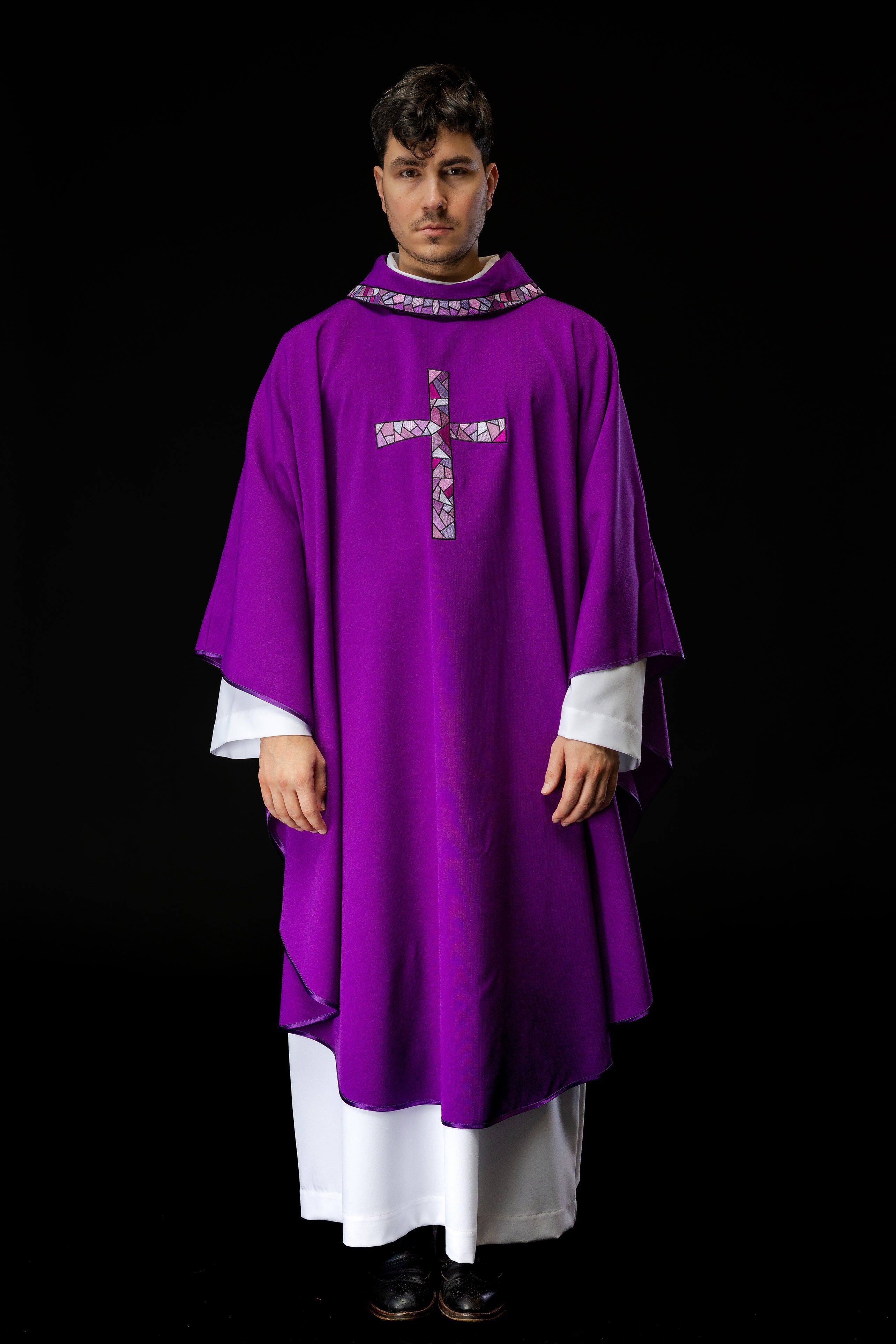 Chasuble Purple with Cross Mosaic