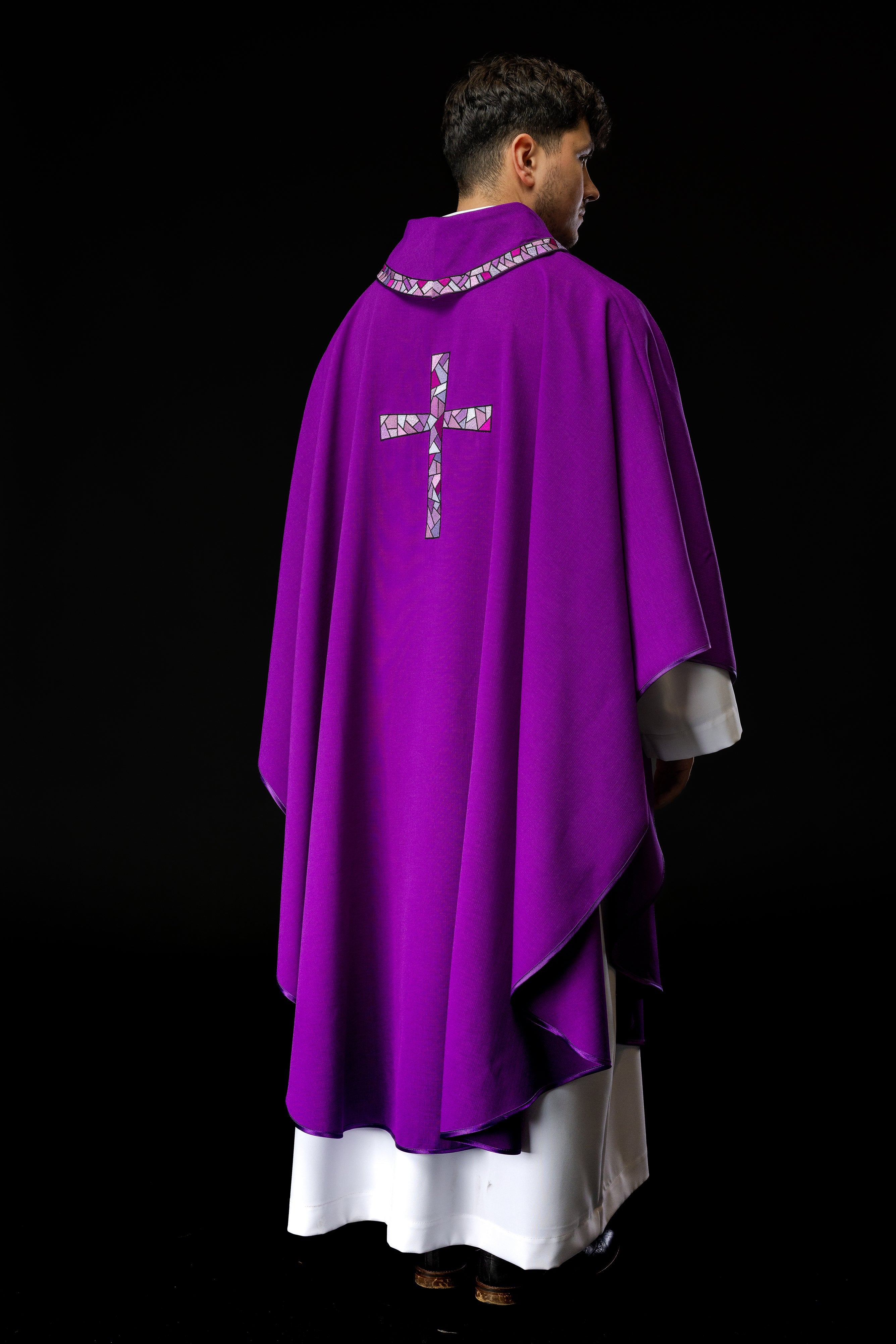 Chasuble Purple with Cross Mosaic