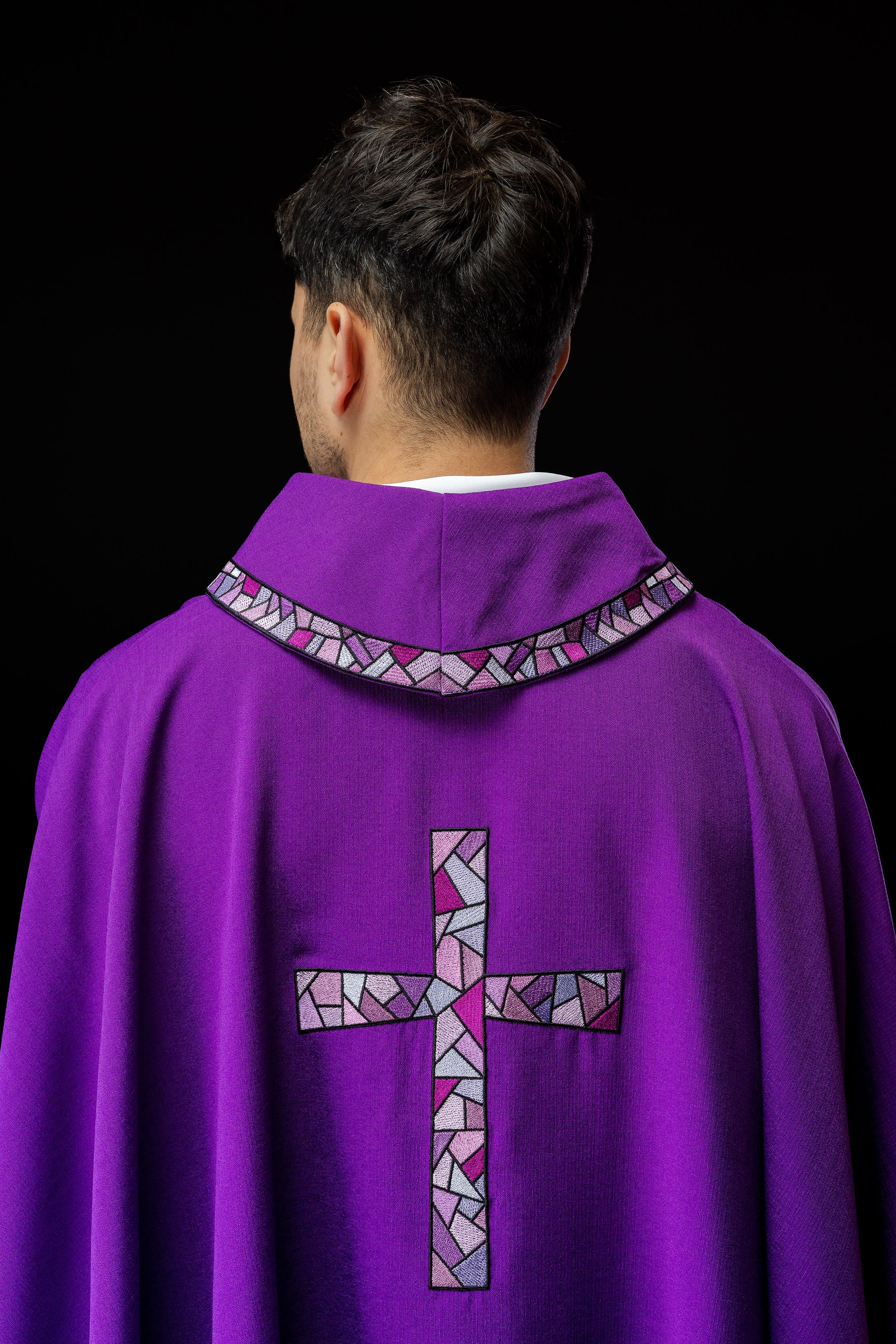 Chasuble Purple with Cross Mosaic