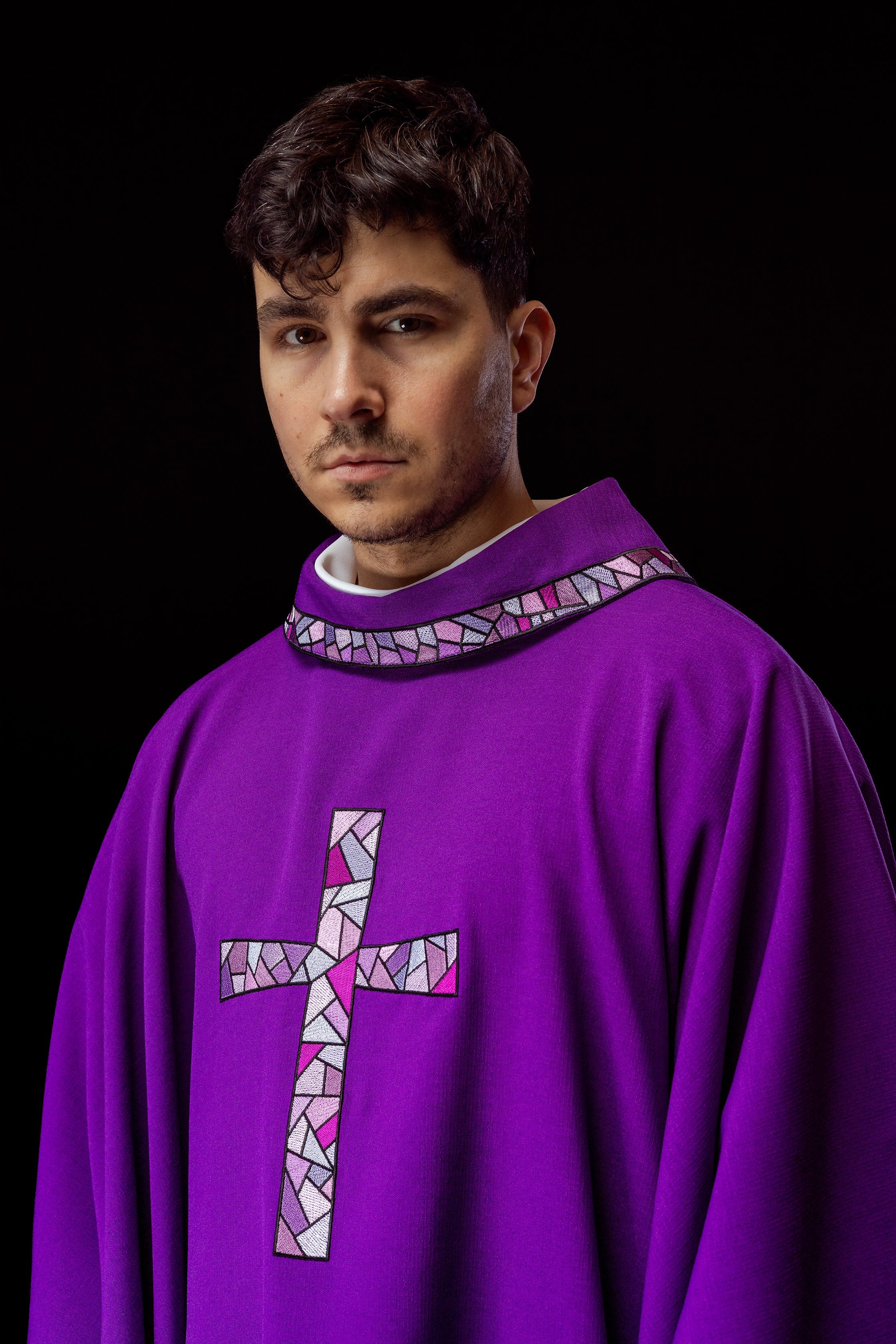 Chasuble Purple with Cross Mosaic