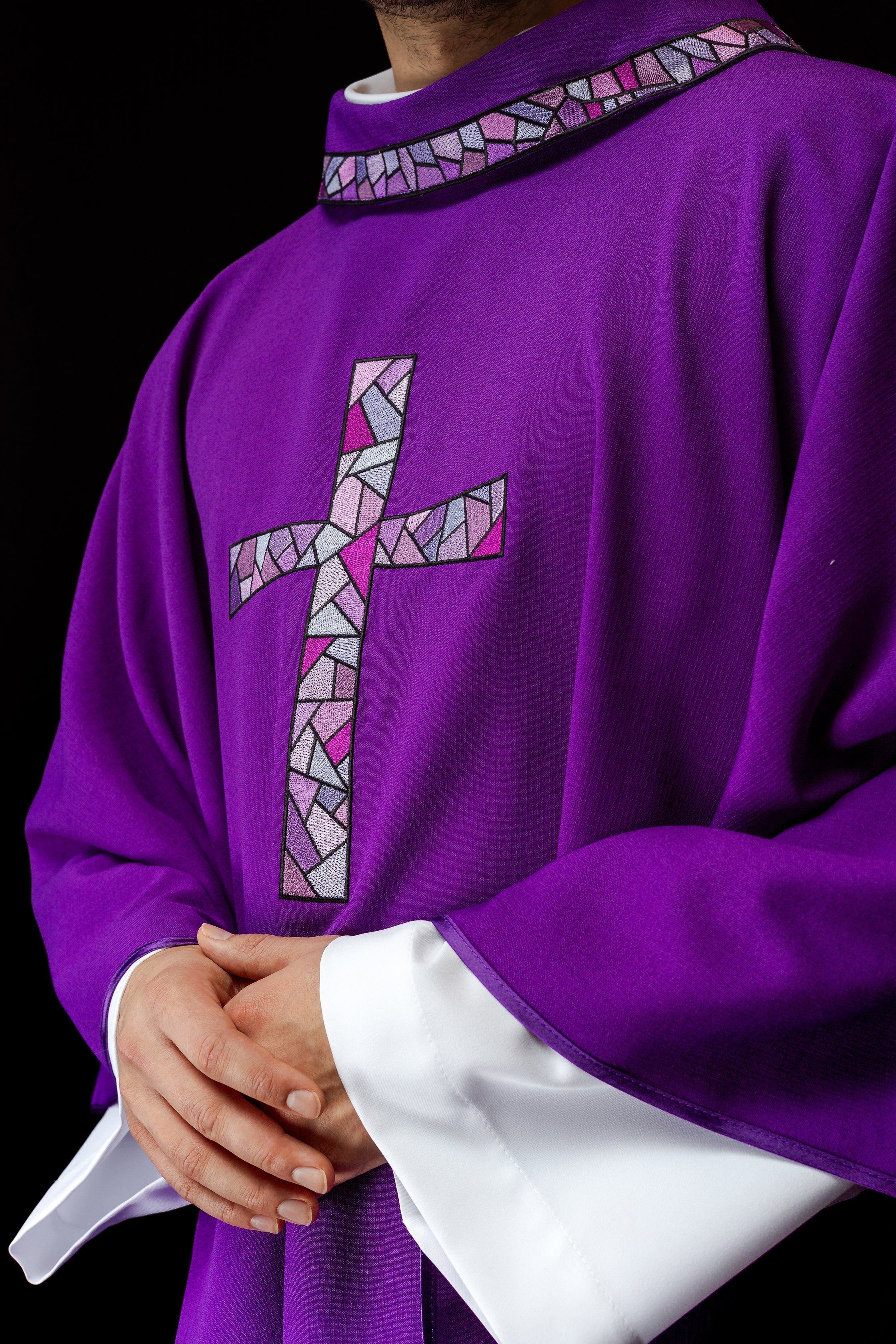 Chasuble Purple with Cross Mosaic