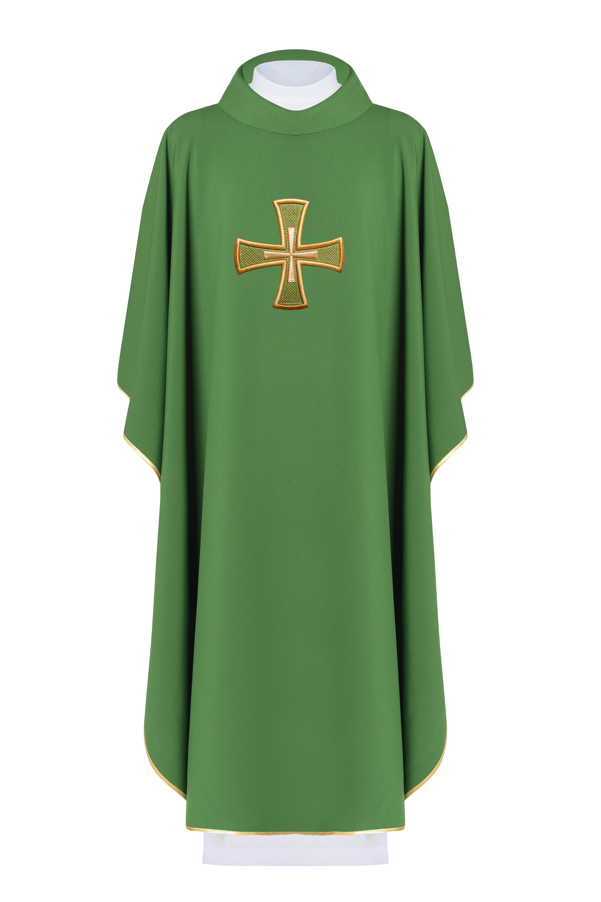 Embroidered chasuble Green with Cross motif