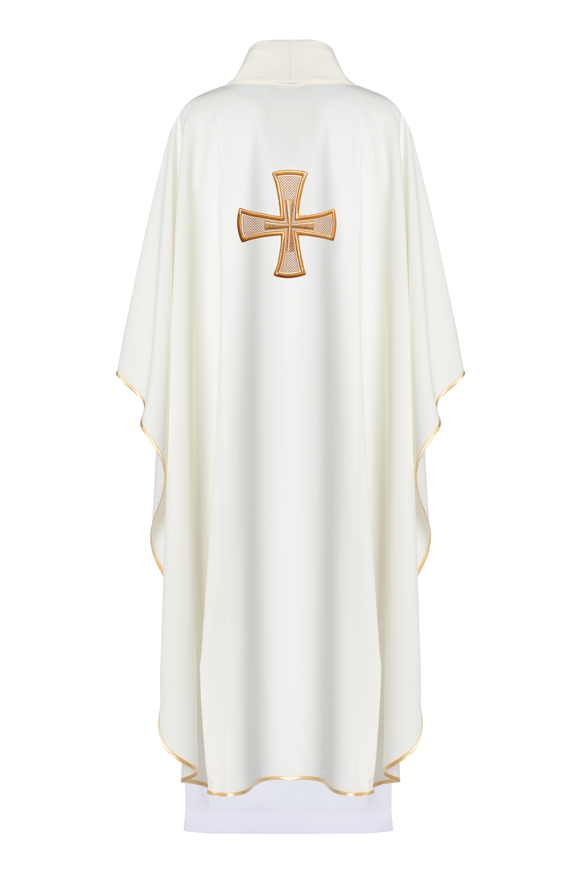 IHS ecru embroidered chasuble