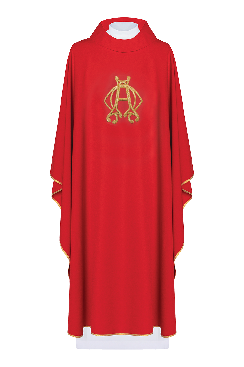 Embroidered chasuble Red motif of Alpha and Omega