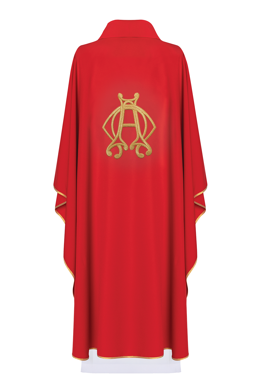 Embroidered chasuble Red motif of Alpha and Omega