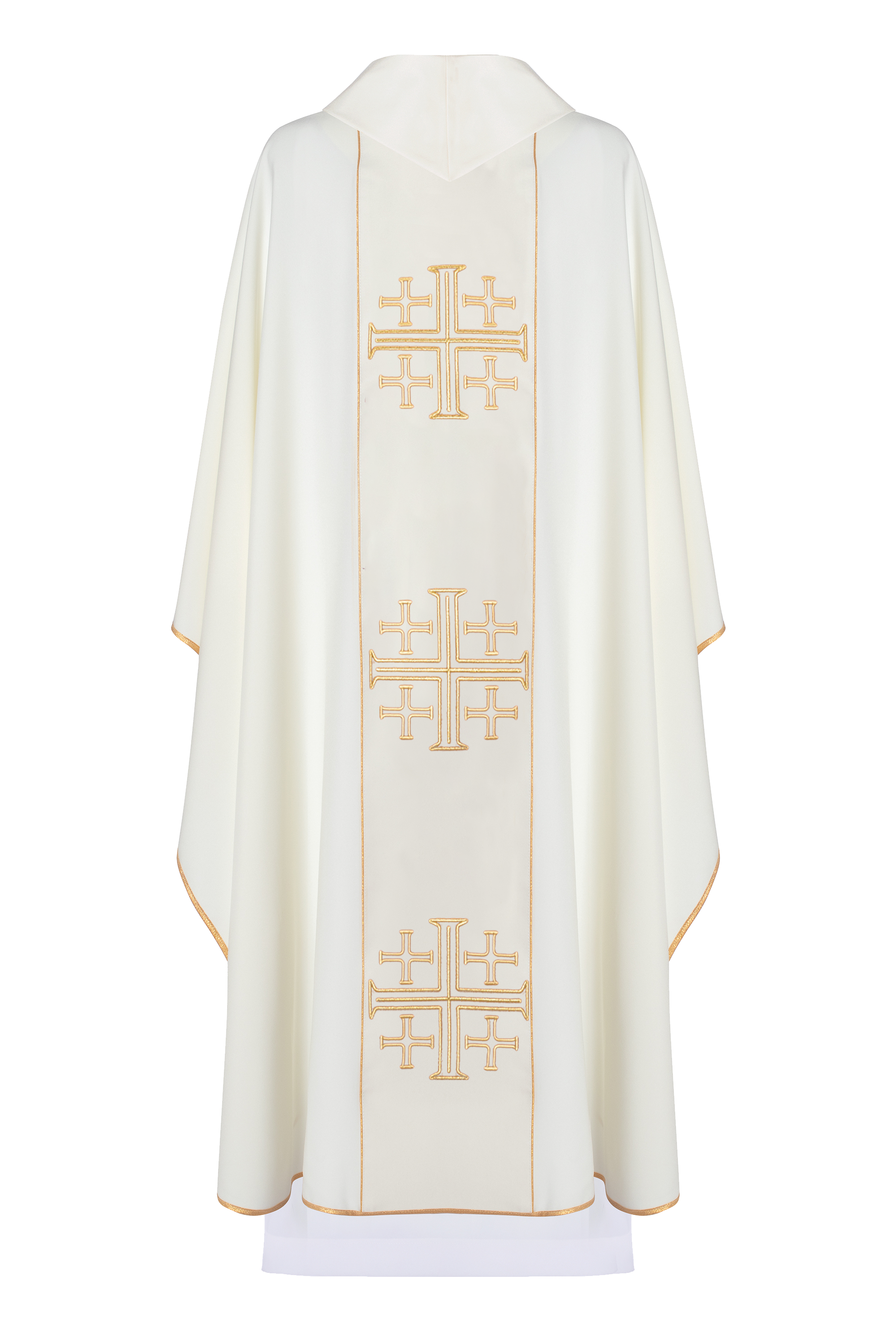 Embroidered chasuble Jerusalem Crosses ecru