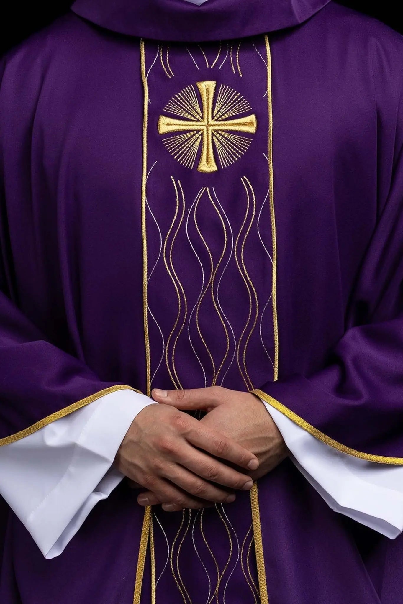 Purple Chasuble with Gold Cross Embroidery