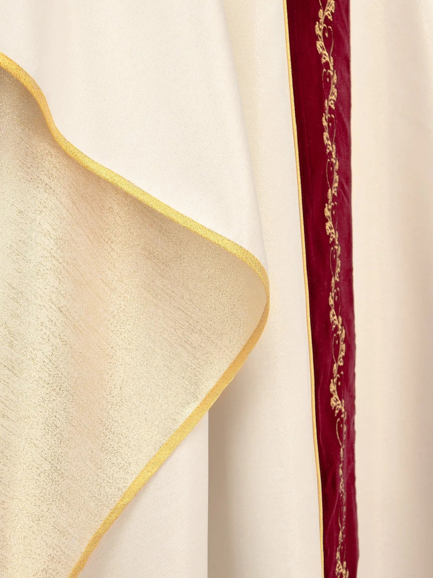 Wedding Chasuble in Ecru with Red Velvet Sash