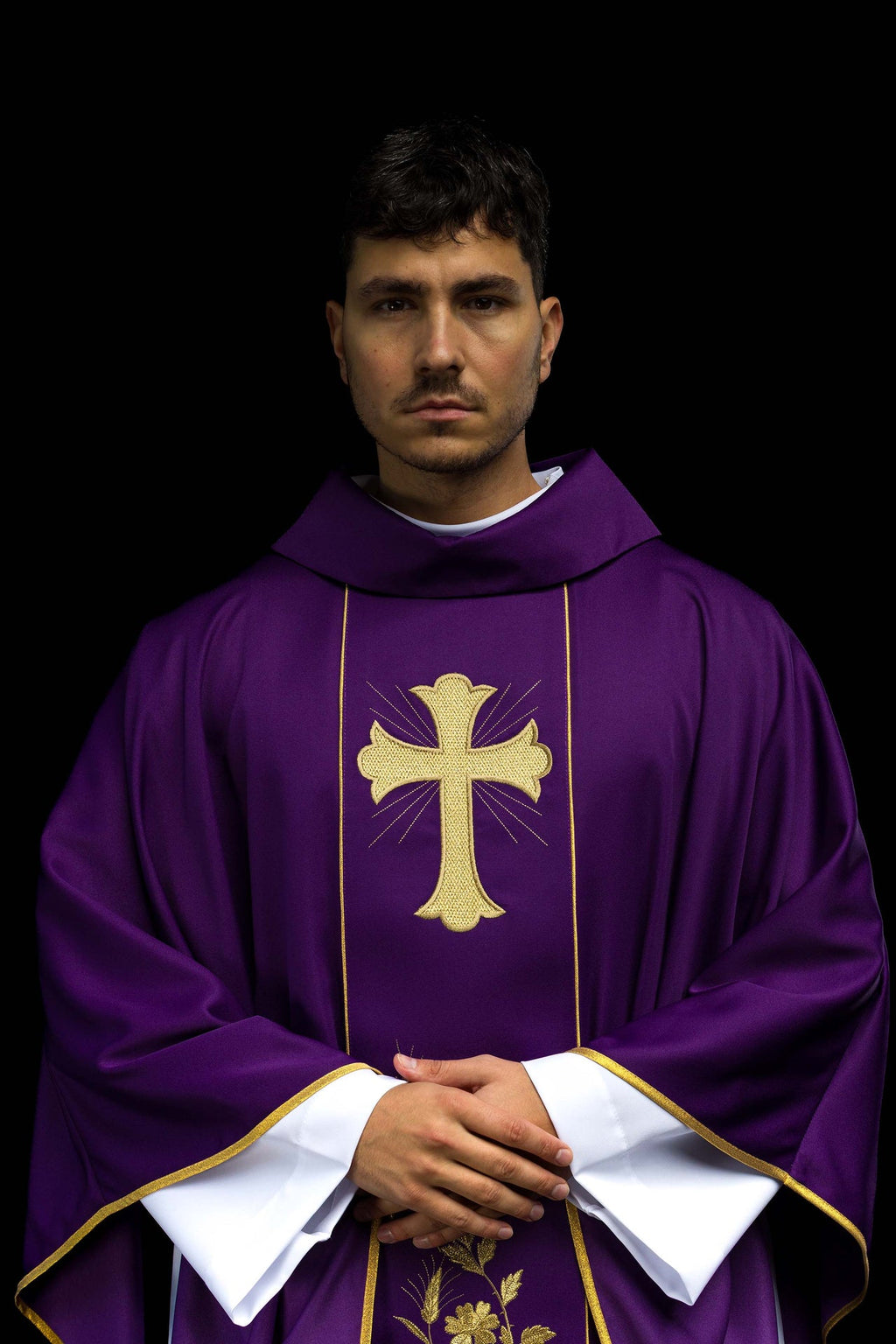 Chasuble Cross and ears in Purple