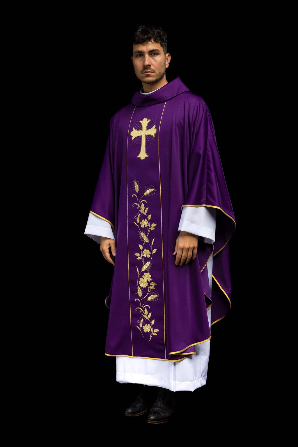 Chasuble Cross and ears in Purple
