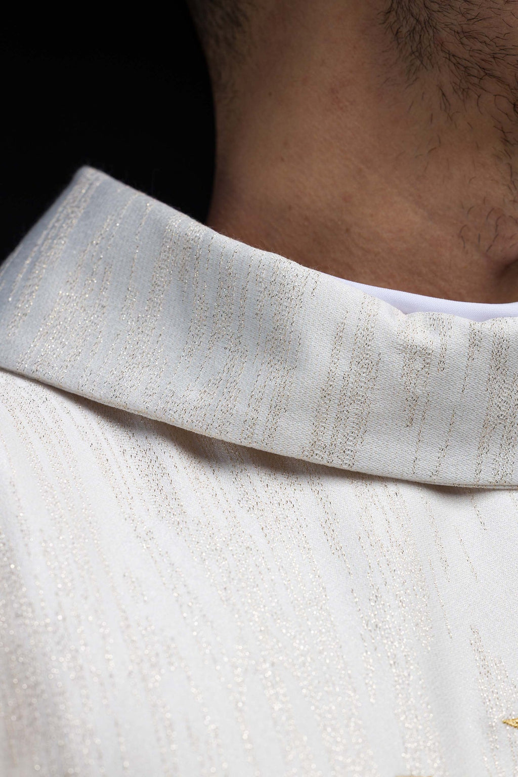 Embroidered Chasuble with Jerusalem Cross Ecru