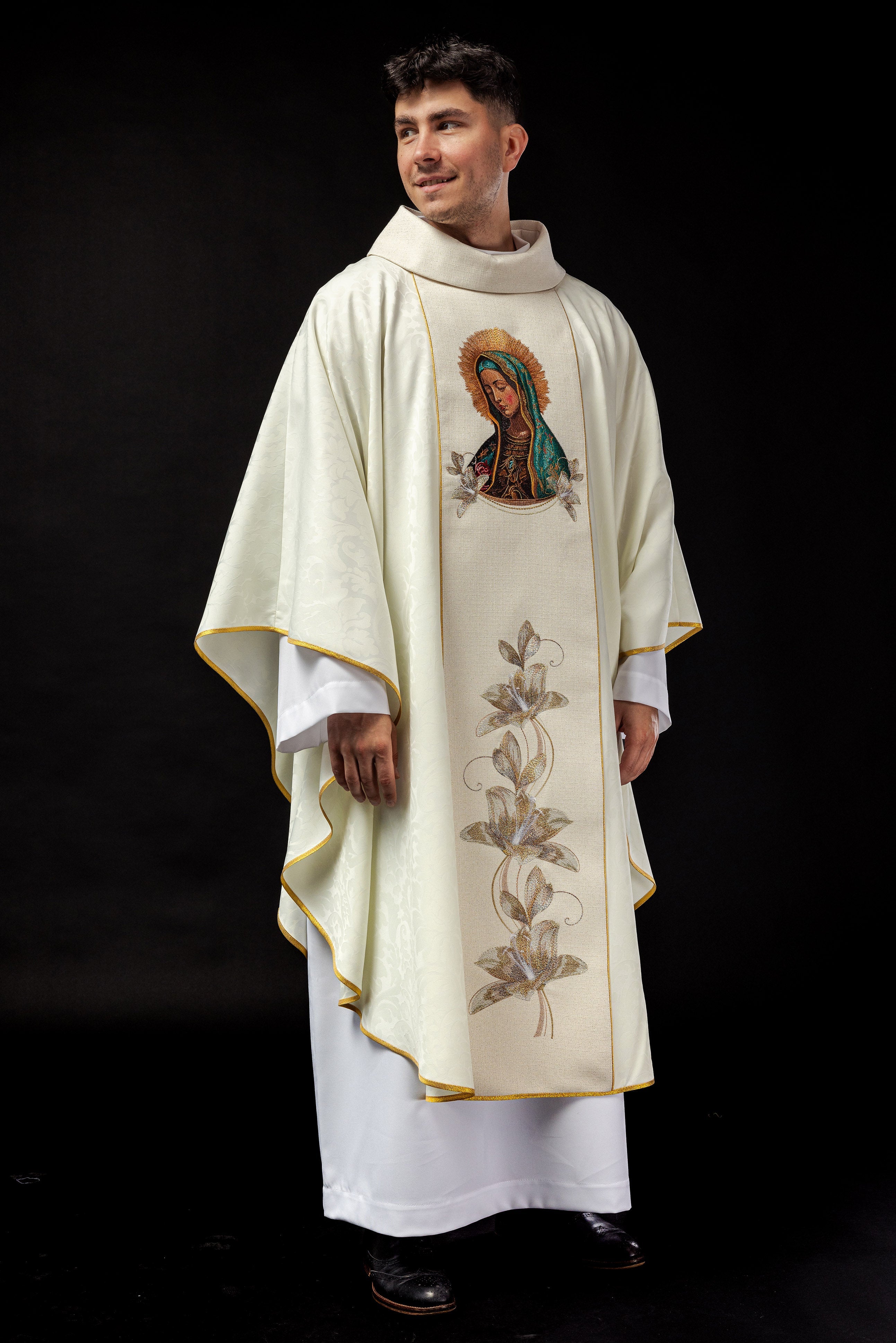 Embroidered chasuble with the image of Our Lady of Guadalupe