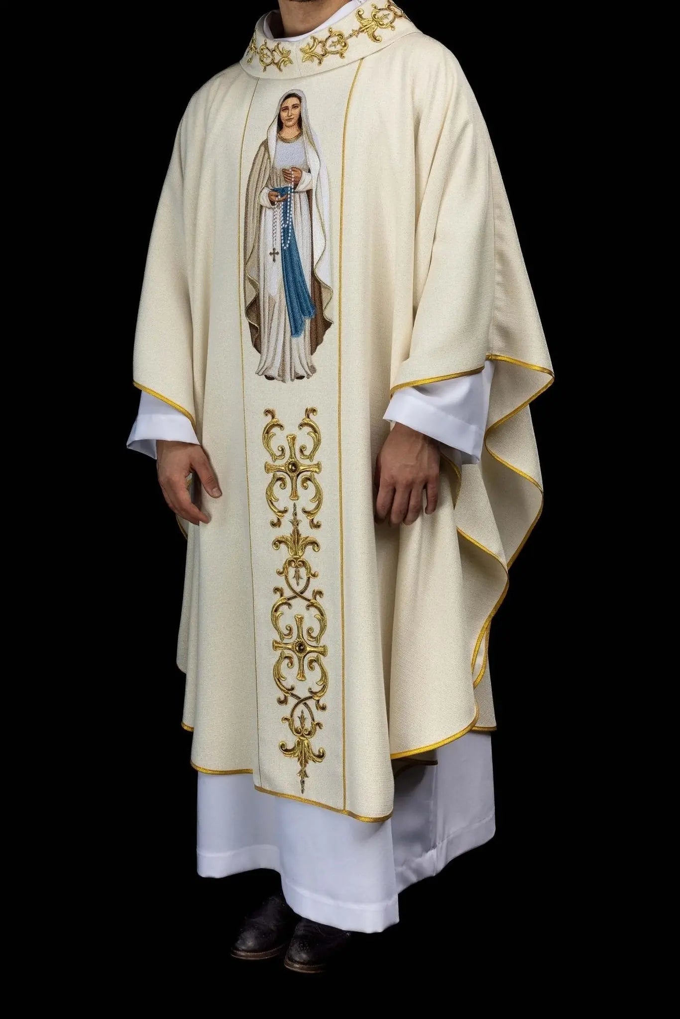 Richly Embroidered Chasuble with Our Lady of the Rosary